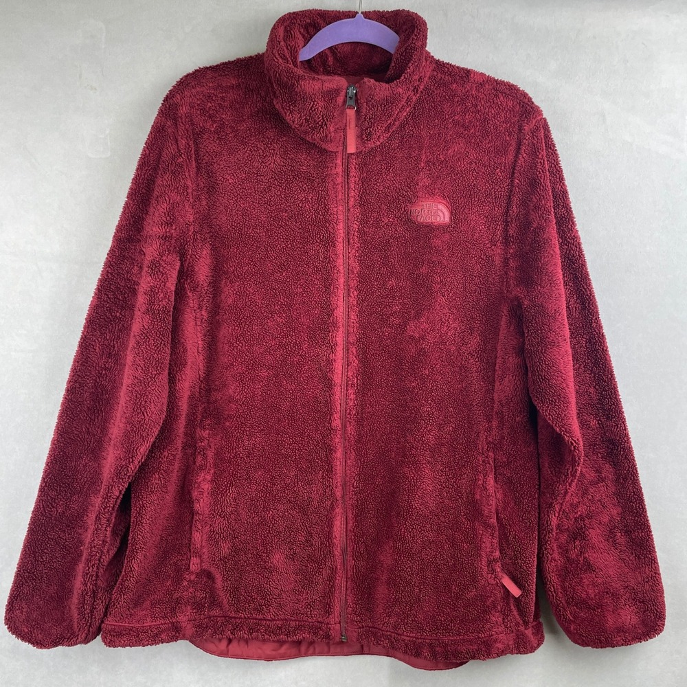 The North Face Osito Fleece Jacket Wmns XXL Burgundy Red Full Zip High Pile Gorp